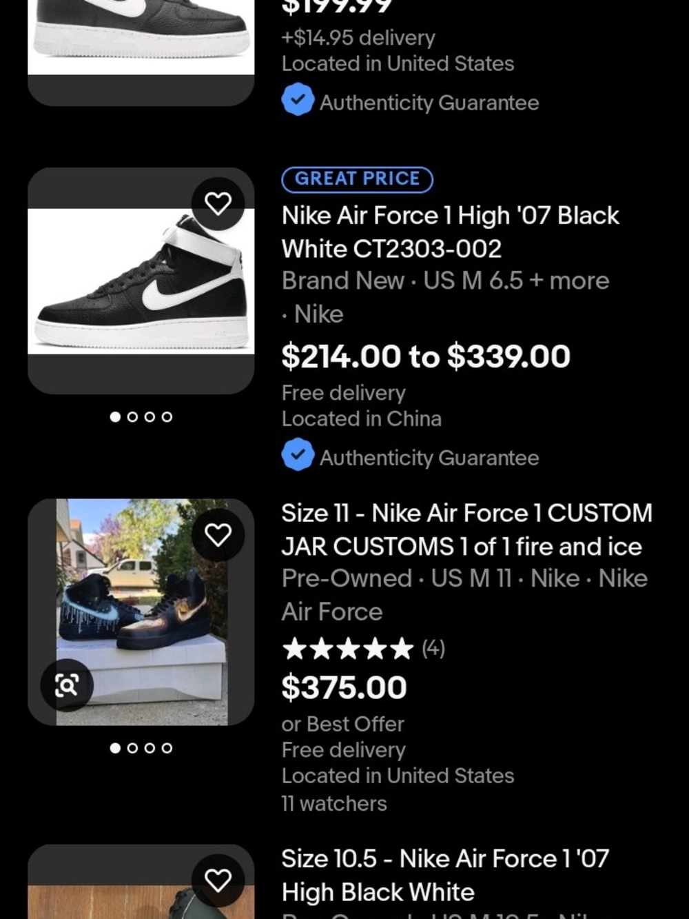 Nike Men’s Black and White High-Top Athletic Sneakers - Picture 11 of 11
